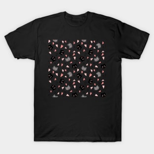 Black Cats and Hearts T-Shirt